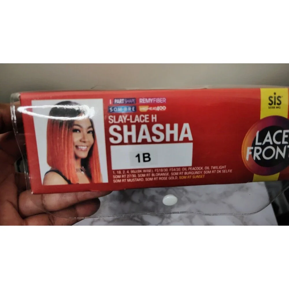 SIS Slay Lace H Shasha Lace Front Wig 1B Remy Fiber Heat Safe 400° NWT